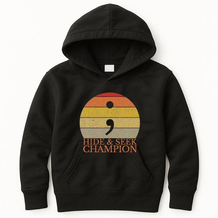 Coder Hide And Seek Champion Semi Colon Coding Programmer Kids Hoodie