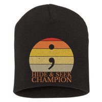 Coder Hide And Seek Champion Semi Colon Coding Programmer Short Acrylic Beanie