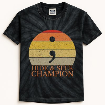 Coder Hide And Seek Champion Semi Colon Coding Programmer Kids Tie-Dye T-Shirt