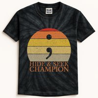 Coder Hide And Seek Champion Semi Colon Coding Programmer Kids Tie-Dye T-Shirt
