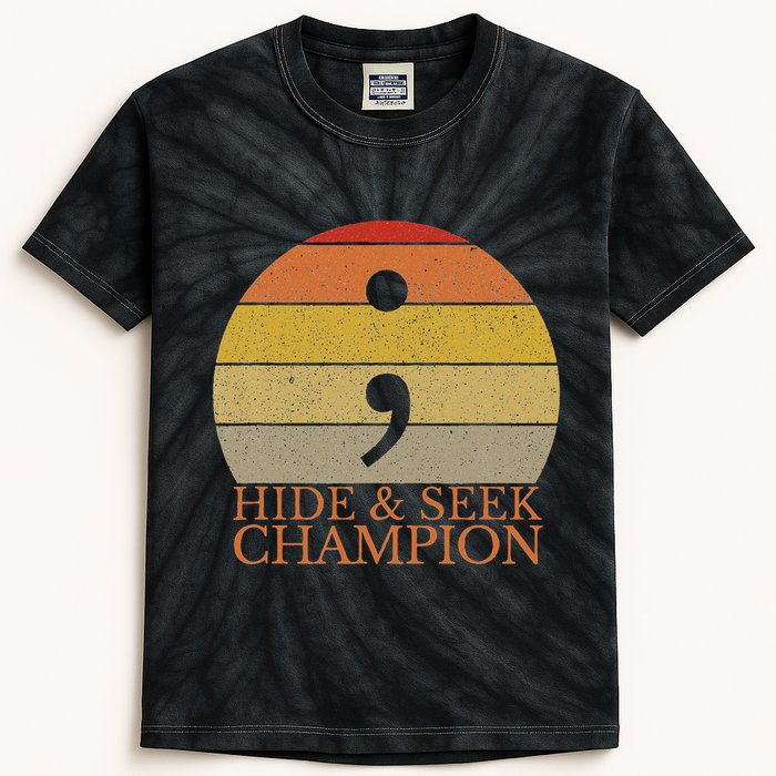 Coder Hide And Seek Champion Semi Colon Coding Programmer Kids Tie-Dye T-Shirt