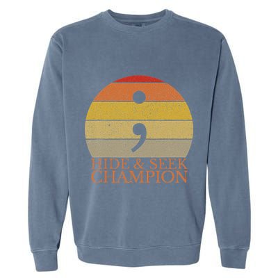 Coder Hide And Seek Champion Semi Colon Coding Programmer Garment-Dyed Sweatshirt