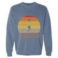 Coder Hide And Seek Champion Semi Colon Coding Programmer Garment-Dyed Sweatshirt