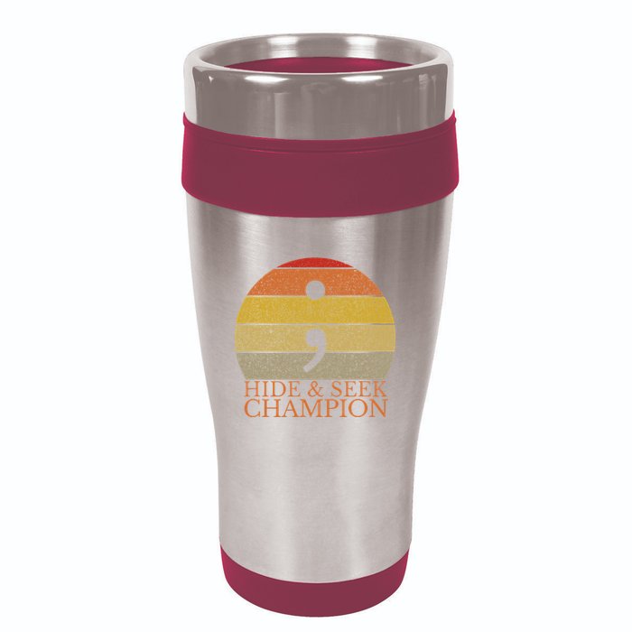 Coder Hide And Seek Champion Semi Colon Coding Programmer 16oz Travel Tumbler