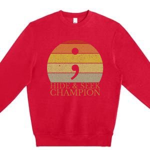 Coder Hide And Seek Champion Semi Colon Coding Programmer Premium Crewneck Sweatshirt