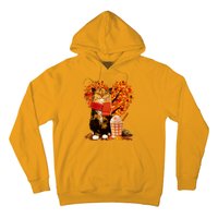 Cute Happy Autumn Cat With Pumpkin Spice Drink Fall Lover Hoodie