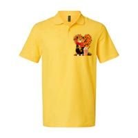 Cute Happy Autumn Cat With Pumpkin Spice Drink Fall Lover Softstyle Adult Sport Polo