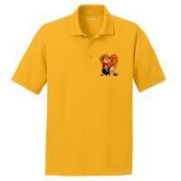 Cute Happy Autumn Cat With Pumpkin Spice Drink Fall Lover PosiCharge RacerMesh Polo