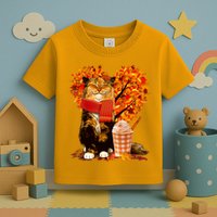 Cute Happy Autumn Cat With Pumpkin Spice Drink Fall Lover Toddler T-Shirt