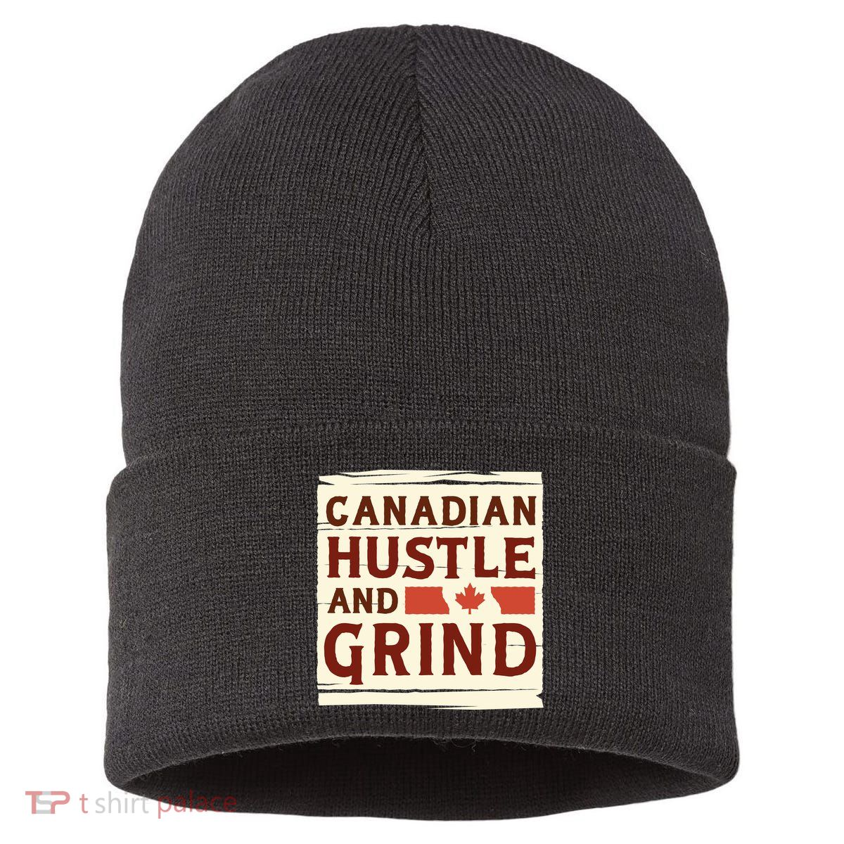 Canadian Hustle And Grind Sustainable Knit Beanie