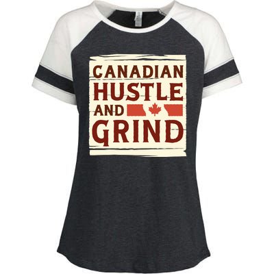 Canadian Hustle And Grind Enza Ladies Jersey Colorblock Tee