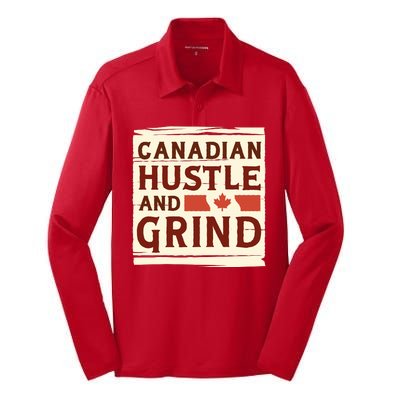 Canadian Hustle And Grind Silk Touch Performance Long Sleeve Polo