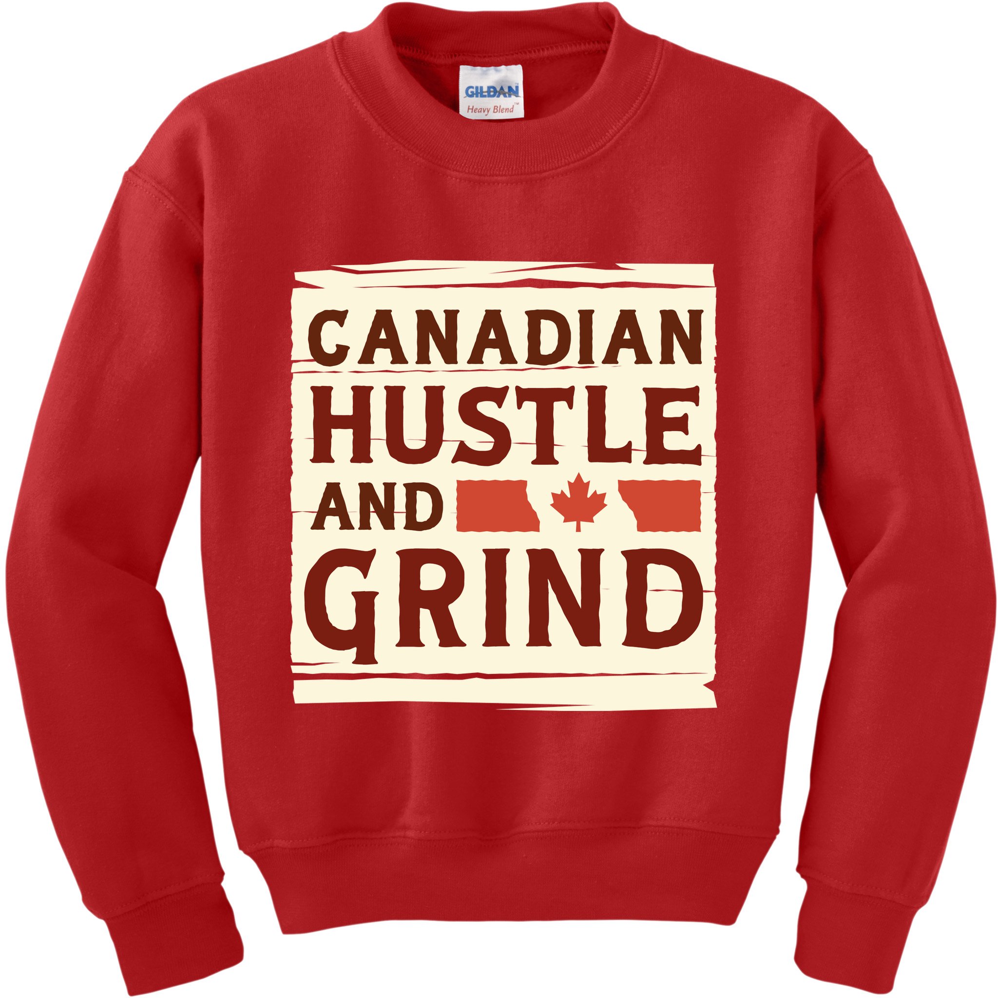 Canadian Hustle And Grind Kids Sweatshirt