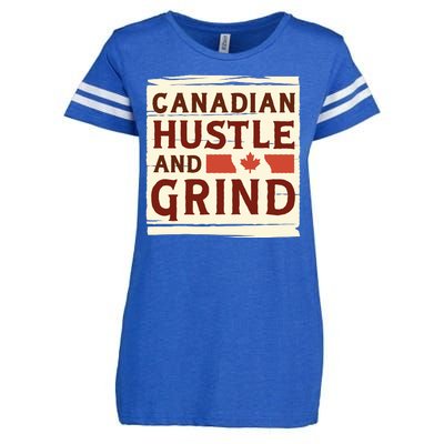 Canadian Hustle And Grind Enza Ladies Jersey Football T-Shirt