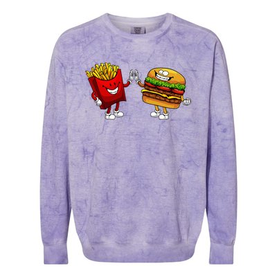 Cute Hamburger Art Hamburger French Fries Lovers Colorblast Crewneck Sweatshirt