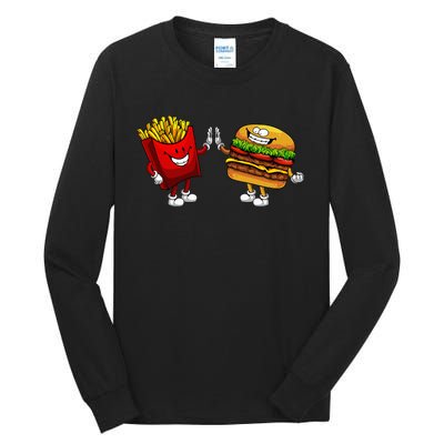 Cute Hamburger Art Hamburger French Fries Lovers Tall Long Sleeve T-Shirt