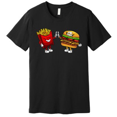 Cute Hamburger Art Hamburger French Fries Lovers Premium T-Shirt