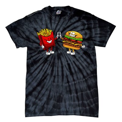 Cute Hamburger Art Hamburger French Fries Lovers Tie-Dye T-Shirt