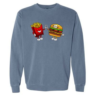 Cute Hamburger Art Hamburger French Fries Lovers Garment-Dyed Sweatshirt