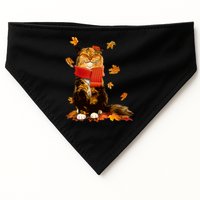Cute Happy Autumn Cat Fall Season Lover USA-Made Doggie Bandana