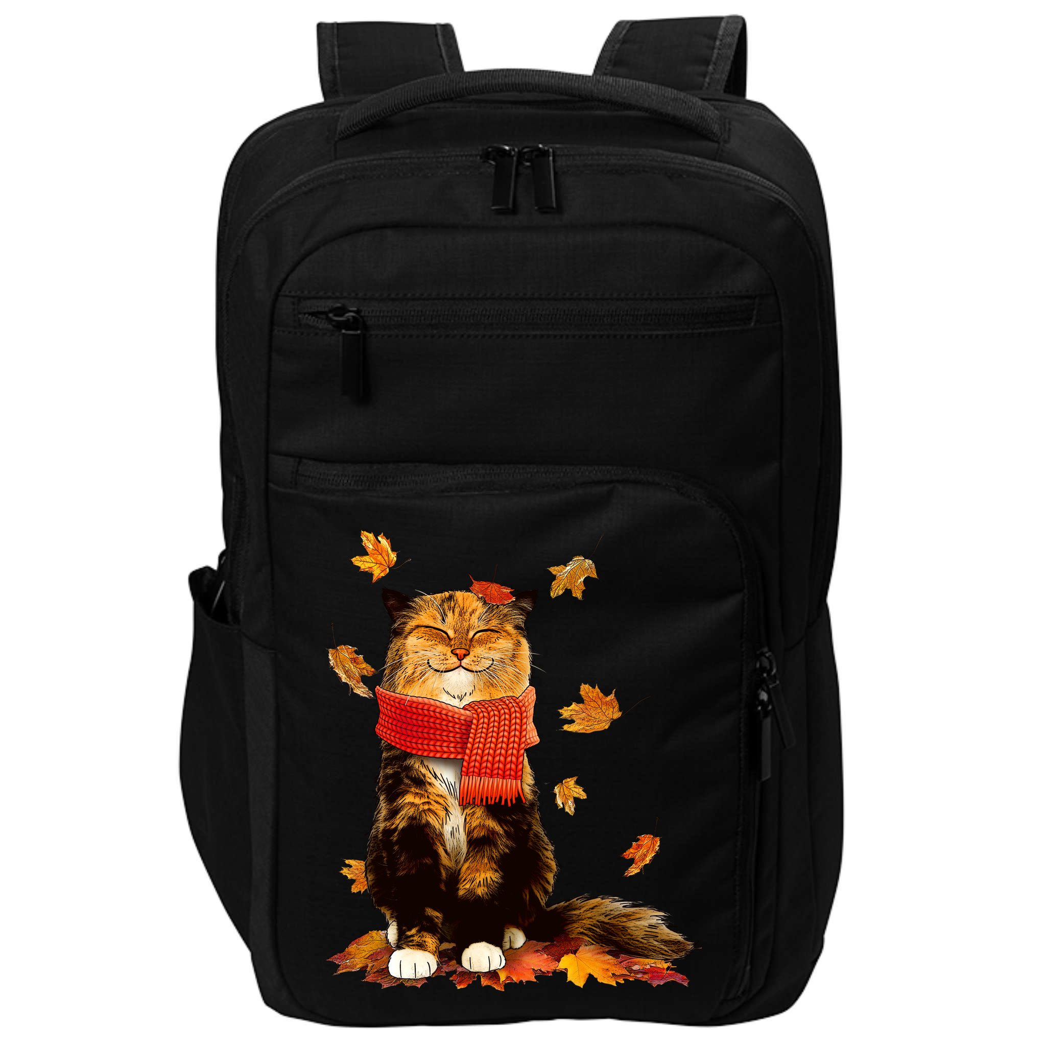 Cute Happy Autumn Cat Fall Season Lover Impact Tech Backpack