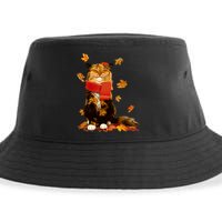 Cute Happy Autumn Cat Fall Season Lover Sustainable Bucket Hat