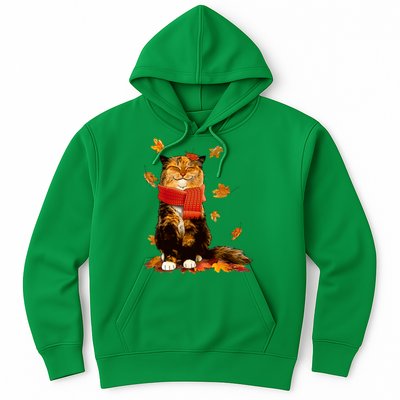 Cute Happy Autumn Cat Fall Season Lover Hoodie