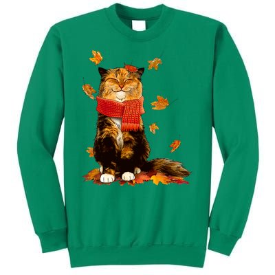 Cute Happy Autumn Cat Fall Season Lover Sweatshirt