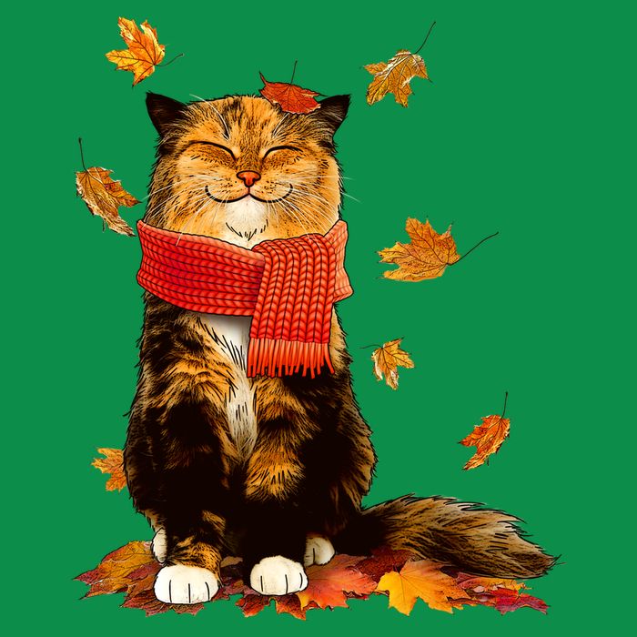 Cute Happy Autumn Cat Fall Season Lover Sweatshirt