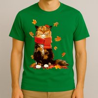 Cute Happy Autumn Cat Fall Season Lover T-Shirt