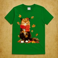 Cute Happy Autumn Cat Fall Season Lover T-Shirt