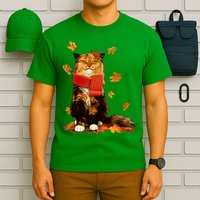 Cute Happy Autumn Cat Fall Season Lover T-Shirt