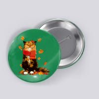 Cute Happy Autumn Cat Fall Season Lover Button