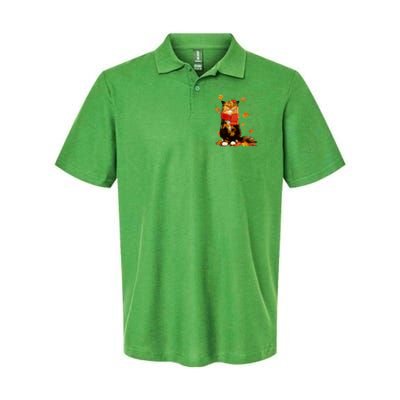 Cute Happy Autumn Cat Fall Season Lover Polo