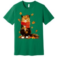 Cute Happy Autumn Cat Fall Season Lover Premium T-Shirt