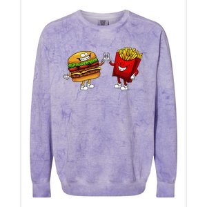 Cute Hamburger Art Hamburger French Fries Lovers Colorblast Crewneck Sweatshirt