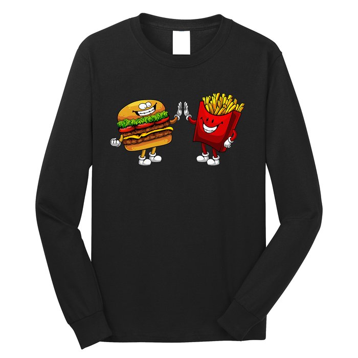 Cute Hamburger Art Hamburger French Fries Lovers Long Sleeve Shirt