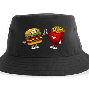 Cute Hamburger Art Hamburger French Fries Lovers Sustainable Bucket Hat