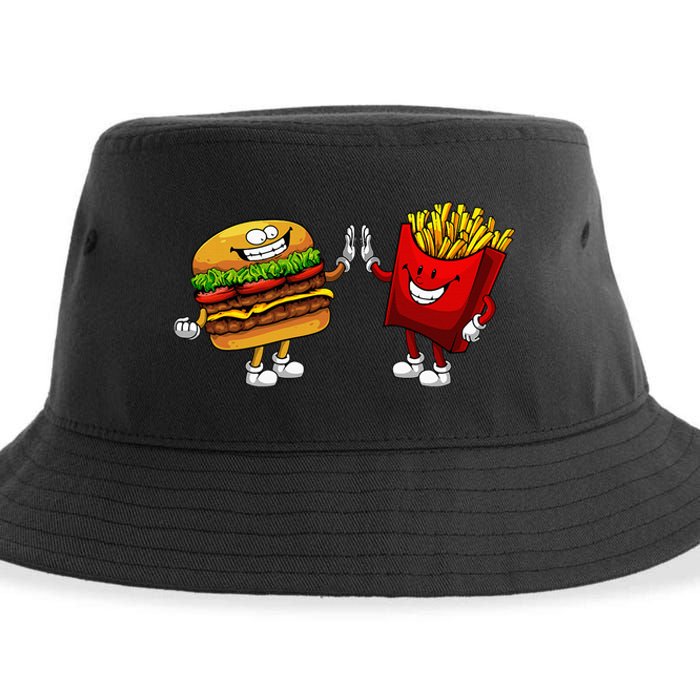 Cute Hamburger Art Hamburger French Fries Lovers Sustainable Bucket Hat