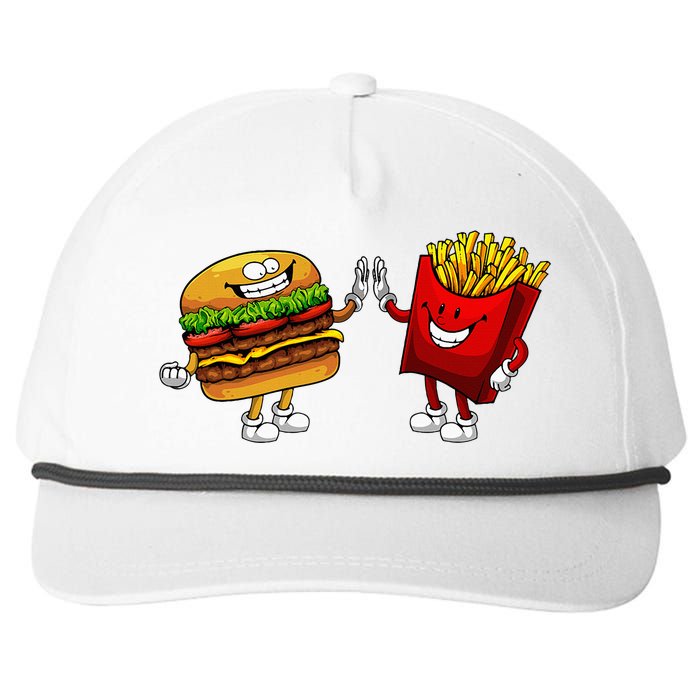 Cute Hamburger Art Hamburger French Fries Lovers Snapback Five-Panel Rope Hat