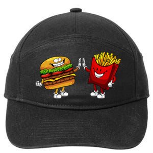 Cute Hamburger Art Hamburger French Fries Lovers 7-Panel Snapback Hat