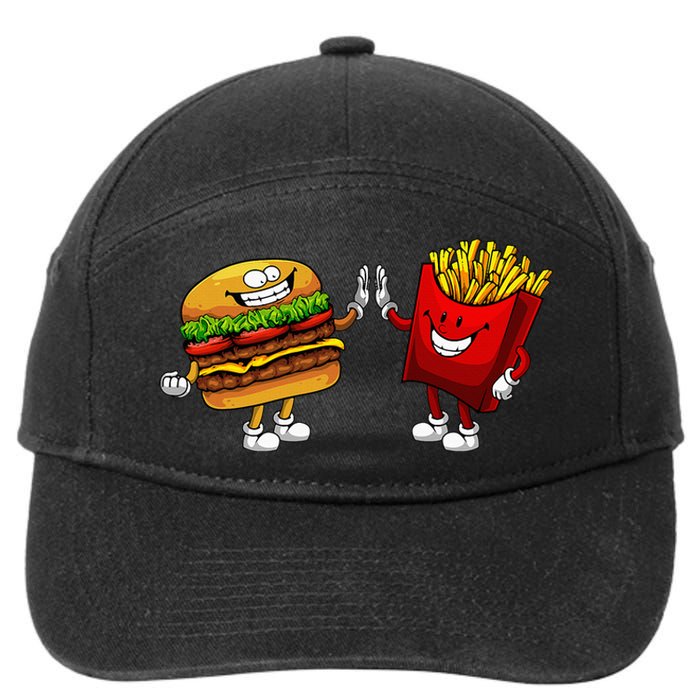 Cute Hamburger Art Hamburger French Fries Lovers 7-Panel Snapback Hat