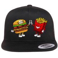 Cute Hamburger Art Hamburger French Fries Lovers Flat Bill Trucker Hat