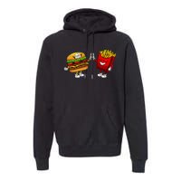 Cute Hamburger Art Hamburger French Fries Lovers Premium Hoodie