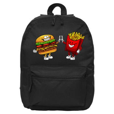 Cute Hamburger Art Hamburger French Fries Lovers 16 in Basic Backpack