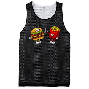 Cute Hamburger Art Hamburger French Fries Lovers Mesh Reversible Basketball Jersey Tank