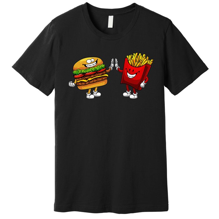 Cute Hamburger Art Hamburger French Fries Lovers Premium T-Shirt