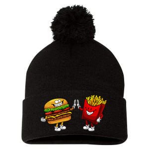 Cute Hamburger Art Hamburger French Fries Lovers Pom Pom 12in Knit Beanie