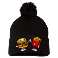 Cute Hamburger Art Hamburger French Fries Lovers Pom Pom 12in Knit Beanie