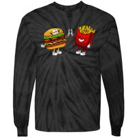 Cute Hamburger Art Hamburger French Fries Lovers Tie-Dye Long Sleeve Shirt